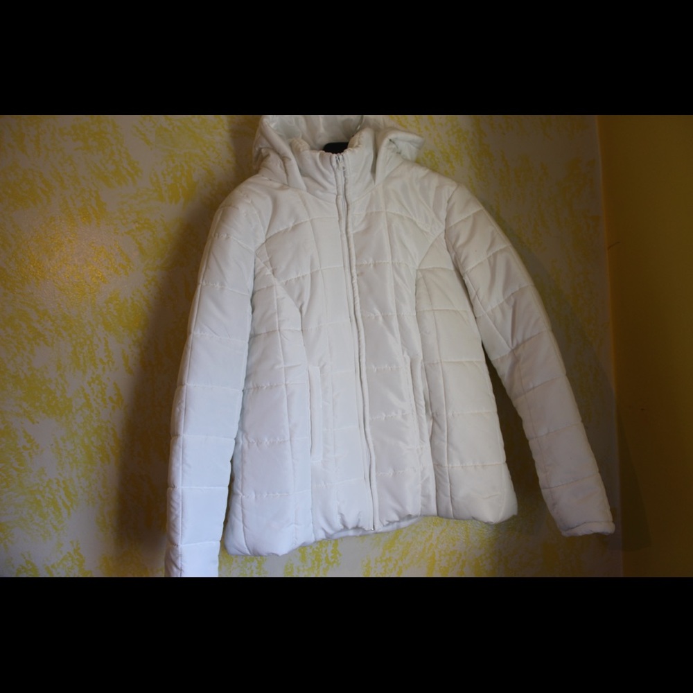 White Winter Polyester Jacket